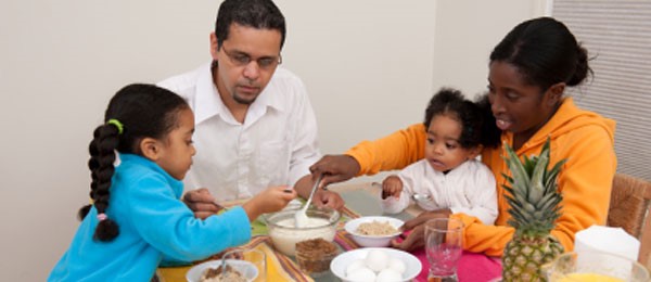 Family eating together